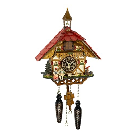 Trenkle Quarz Kuckucksuhr Schwarzwaldhaus mit Musik TU 4284 QM