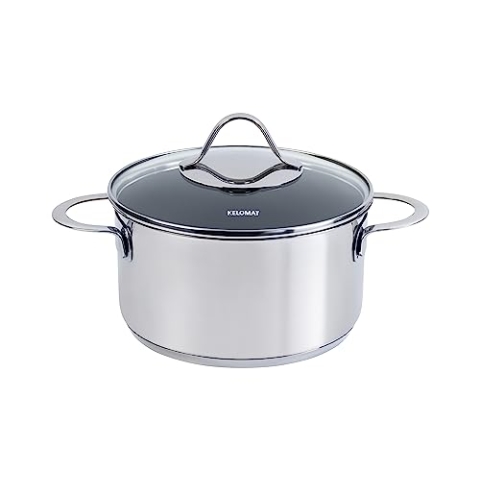 Kelomat, 1803-383, Fleischtopf mit Glasdeckel, 24cm 5.7L, Kelomat PERFEKT, LBH 35,4 x 25,5 x 20,4cm,