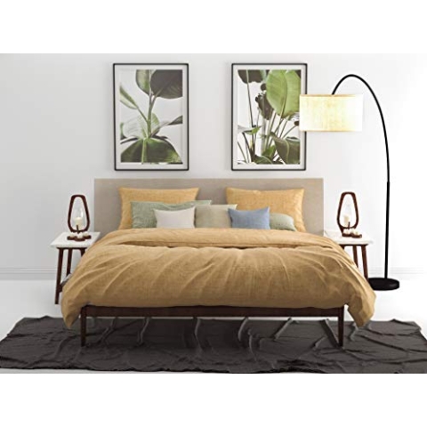 ZO! HOME Cotton Bettwäsche 135x200 cm Lino Ochre Yellow ockergelb meliert Uni