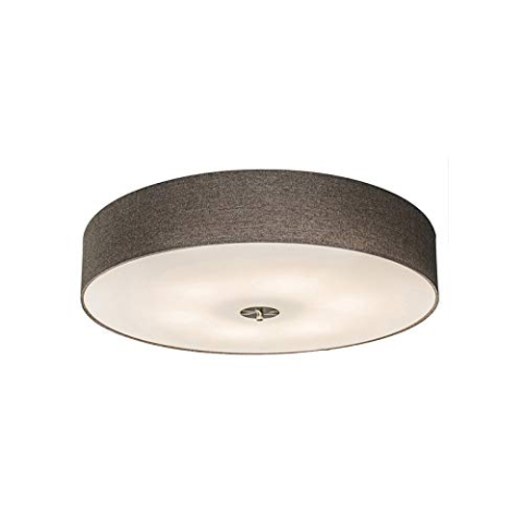 Qazqa - Modern Land Deckenleuchte I Deckenlampe I Lampe I Leuchte taupe 70 cm - Trommel Jute I Wohnzimmer I Schlafzimmer - Textil Rund - LED geeignet E27