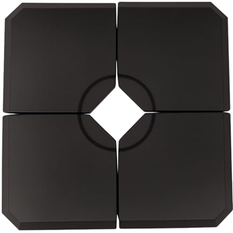 Outsunny Schirmgewicht, 4-tlg. Schirmständer, mit 80 kg Wasser oder 120 kg Sand befüllbar, HDPE, Schwarz, 100 x 100 x 9,5 cm