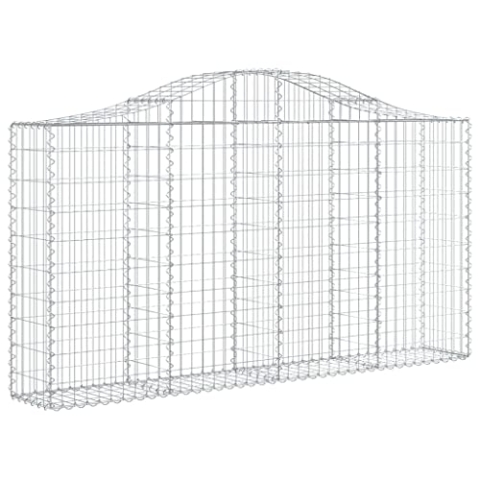 Bussandri Exclusive - Gabione mit Hochbogen 200x30x100/120 cm Verzinktes Eisen