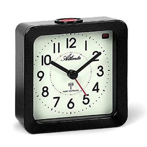 Atlanta Wecker, Kunststoff, Anthrazit, 9,5 x 9,5 cm