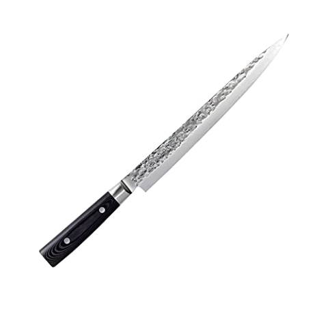 Yaxell Japanisch - Serie Zen - Filier/Sushimes - VG10 Stahl - 61 HRC - Klinge 23 cm - 37 Schichten Damaststahl - Canvas-Micarta Heft, Schwarz