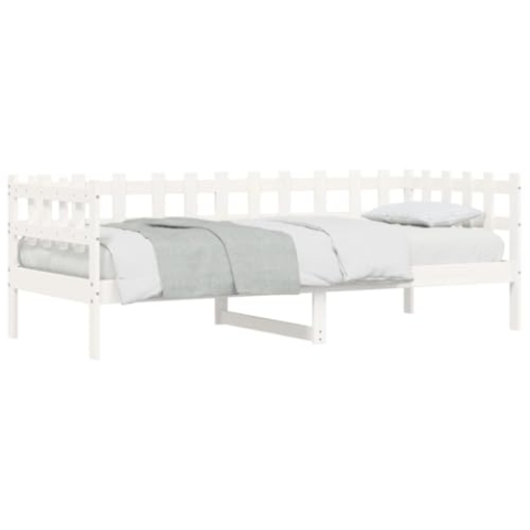 vidaXL Tagesbett, Schlafsofa mit Stauraum, Bettsofa Gästebett mit Lattenrost, Sofa Bett Ausziehbett für Schlafzimmer Wohnzimmer, Weiß 90x190cm Massivholz Kiefer
