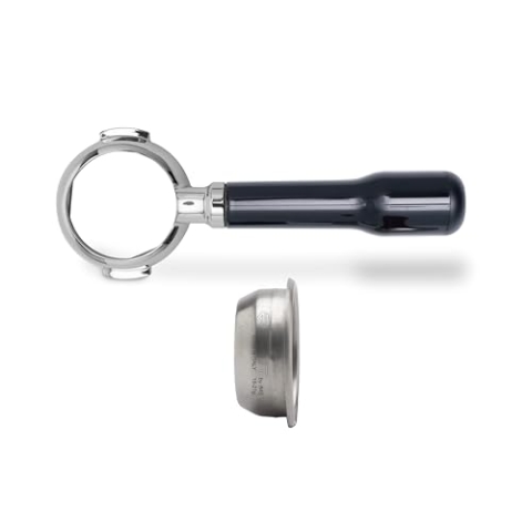 LELIT LELIT58 Bottomless Portafilter mit ergonomischem Griff - Silber / Schwarz