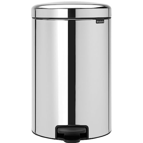Brabantia 113987 Treteimer mit Inneneimer aus Kunststoff, stahl, Brilliant Steel, 20 Liter