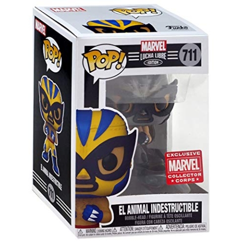 Funko Pop! Marvel Collector Corps Exclusive Lucha Libre #711 B & W El Animal Unzerstörbar mit Acryl-Etui