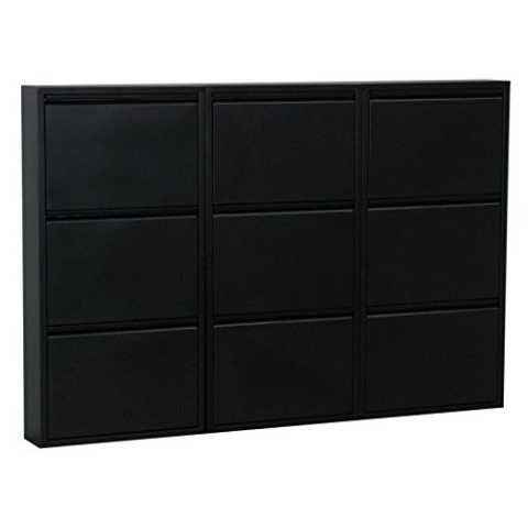 Dynamic24 XXL Schuhschrank Pisa New 9 Klappen Metall Schuhkipper Schuhregal Schuhablage Schrank