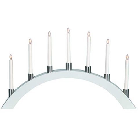 Star LED-Fensterleuchter " Tall-Bow", 7-flammig Material: Holz/Metall, 40 x 67 cm Vierfarb-Karton, weiß 260-48