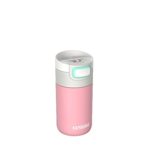 Kambukka Thermobecher 300ml - Kaffeebecher to go aus Edelstahl - Auslaufsicher & dicht - Isolierbecher, Travel & Coffee mug - hält 5h heiß/ 11h kalt- Modell ETNA BABY PINK