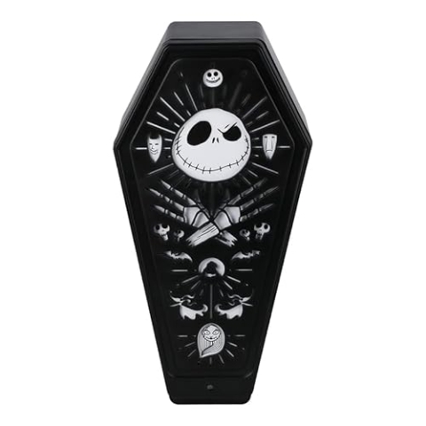 Nightmare Before Christmas Sarg-Licht, offiziell lizenziertes Disney-Nachtlicht, gruselige Halloween-Dekoration, stimmungsvoller Akzent mit zwei Lichtfarben, ideales Geschenk für Filmfans