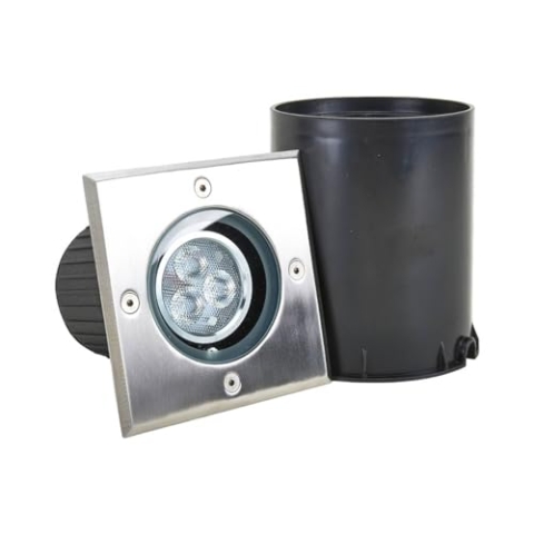 Lucande LED Bodeneinbauleuchte 'JOS', schwenkbar (wasserdicht) (Modern) in Alu aus Aluminium (1 flammig,) - Außenleuchte für Garten, Terasse, Balkon & Haus