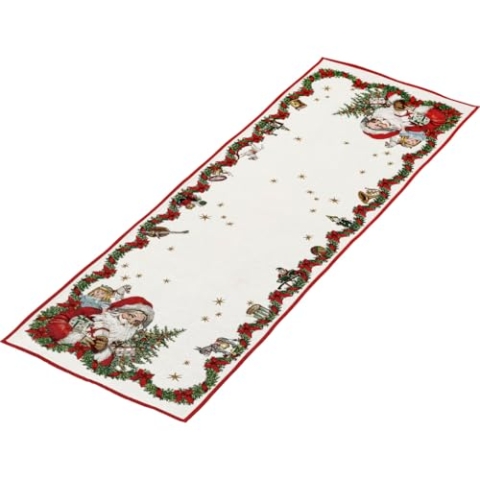 Villeroy & Boch – Toy's Fantasy Tischläufer "Santa" Groß Bunt, Waschmaschinengeeignet, Weihnachtsdekoration, Deko Weihnachten Toys, Tischläufer Xl, Baumwolle, Polyester