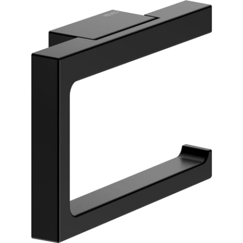 KEUCO Toilettenpapierhalter aus Metall, schwarz-matt, offene Form, WC-Rollenhalter für Badezimmer und Gäste-WC, Edition 11