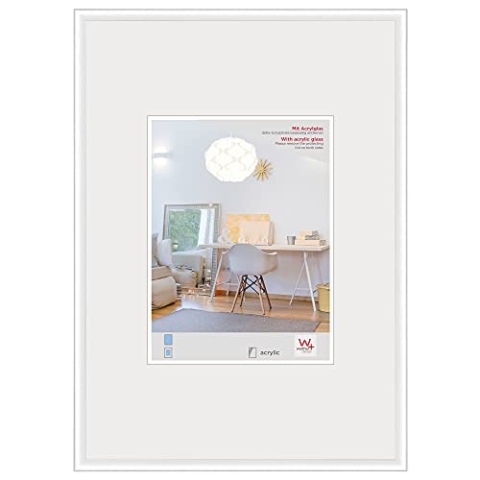walther design Bilderrahmen weiss 60 x 80 cm mit Kunstglas, New Lifestyle Kunststoffrahmen KVX080W
