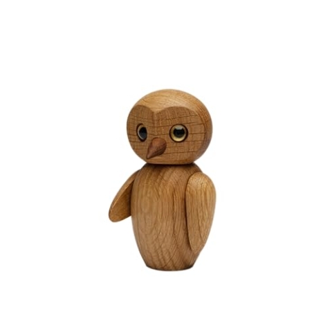 Spring Copenhagen Clever - Charmante Eulenfigur | Holzfigur | 6 x 5 x 10 cm | Heimdekoration | Wohnzimmer | Holz (FSC-Eiche) | Holzfigurinen Kollektion | Design von Chresten Sommer