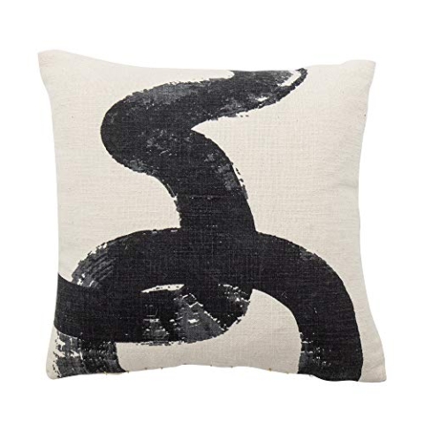 Bloomingville Ebell Kissen aus Baumwolle in der Farbe Natur, Maße: 40cm x 40cm, 82051024