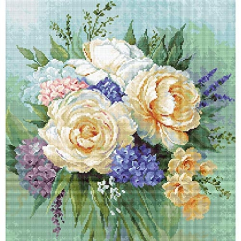 Luca-S B2370 Kreuzstich Set, Mehrfarbig, 32x33,5cm