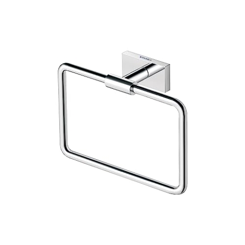 Duravit Handtuchring Karree, Handtuchhalter Wandmontage, Chrom, 20 cm x 6 cm