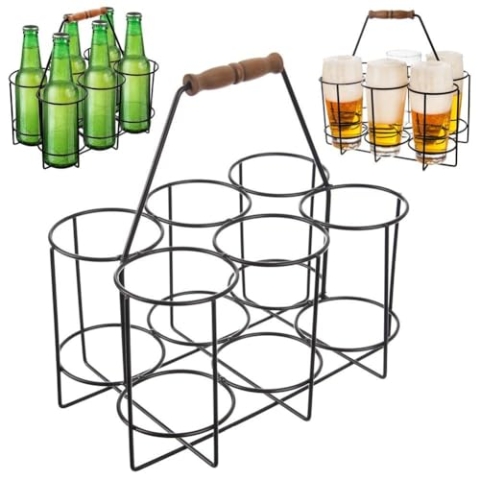 orion group Tragekiste für Flaschen Bierträger Flaschenträger Flaschenkiste Flaschenkorb aus Metall Radka