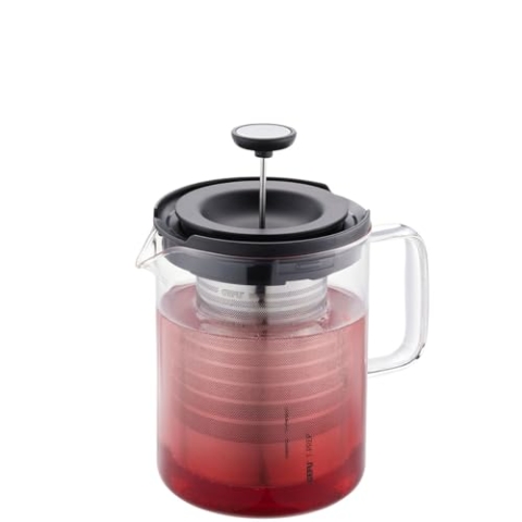 GEFU Teekanne T-PREP – Glas-Teebereiter mit Brüh-Stopp-Funktion | 800 ml | Mikrofeiner Edelstahlfilter & Aromaschutzdeckel | Hitzebeständig