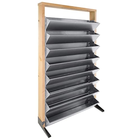 bellissa - INALTO L8 vertikales Hochbeet Pflanzenständer 100x32x180cm - Vertikalbeet Regal mit 8 Pflanzkästen ohne Zwischenböden für Kräuter, Pflanzen & Blumen - Vertikaler Garten aus Holz & Metall