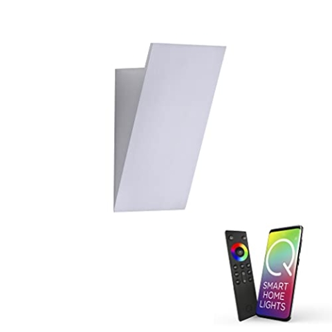 Paul Neuhaus Q-WEDGE 9002-95 LED-Wandleuchte Aluminium Works with Alexa, Smart Home Zigbee, RGB+W Farbwechsel…