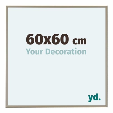 yd. Your Decoration - Bilderrahmen 60x60 cm - Champagner - Bilderrahmen aus Aluminium mit Acrylglas - Antireflex - 60x60 Rahmen - Austin
