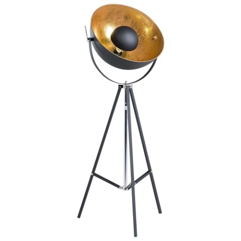 Moderne Stehlampe in Schwarz und Gold 165 cm Thames II