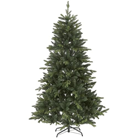 Künstlicher Weihnachtsbaum Bergen von Star Trading, Tannenbaum mit Ständer in Grün für innen und außen, Höhe: 1,8 m