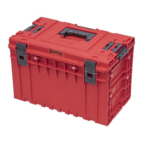 QBRICK - Werkzeugkoffer Leer - Werkzeug Organizer Stapelbar, Werkzeugkasten XXL aus Robustem Kunststoff - Kompatibel mit ONE und PRO - System ONE 2.0 450 Vario RED Ultra HD - 52 L