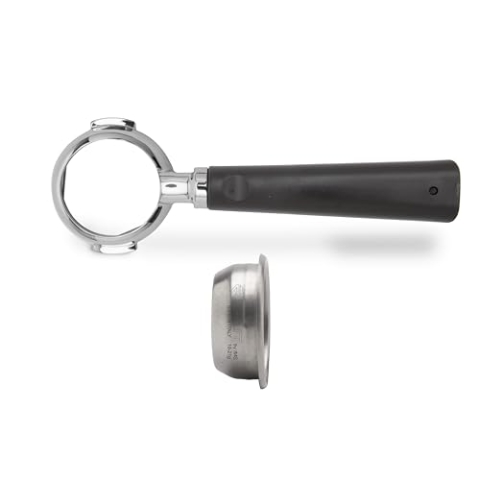 LELIT LELIT 58 Bottomless Portafilter mit ergonomischem Griff - Silber / Braun