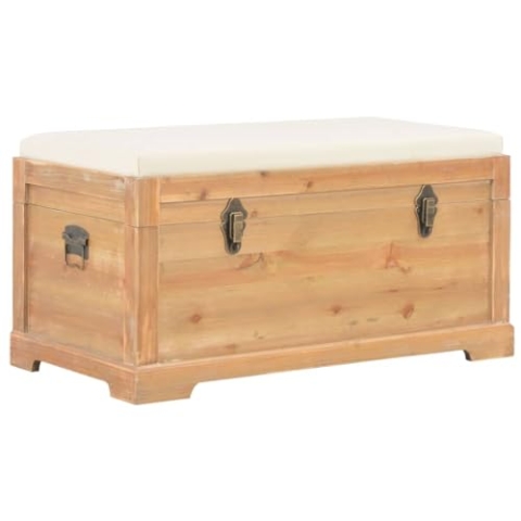 vidaXL Aufbewahrungstruhe mit Auflage Stauraum Aufbewahrungsbox Truhe Truhenbank Sitztruhe Sitzbank Sitzhocker Flurbank Bank 80x40x40 cm MDF