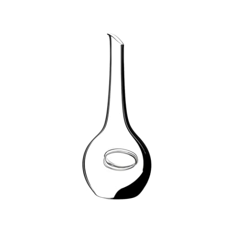 RIEDEL Black Tie Occhio Nero Dekanter, Einzelpackung, klares+schwarzes Kristallglas, handgefertigt