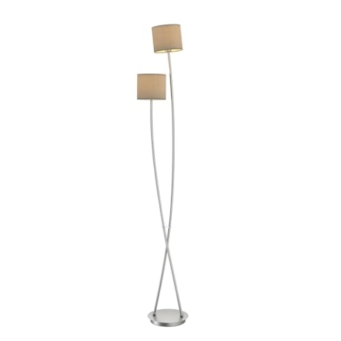Lucande Stehlampe 'Juljana' (Modern) in Creme aus Textil u.a. für Wohnzimmer & Esszimmer (2 flammig, E14) - Stehleuchte, Floor Lamp, Standleuchte, Wohnzimmerlampe, Wohnzimmerlampe