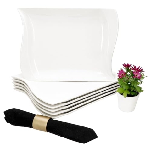 MamboCat Ivory 6er Set Speiseteller I elfenbeinweiße Porzellan-Essteller für 6 Personen I große Teller für Hauptmahlzeiten & Co. für Frühstück, Mittag, Kaffee & Abendbrot