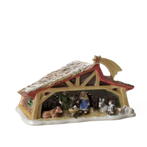 Villeroy & Boch Christmas Toy's Memory Krippe, dekorative Krippe für unter den Weihnachtsbaum, Hartporzellan, bunt, 27 x 16 x 16 cm