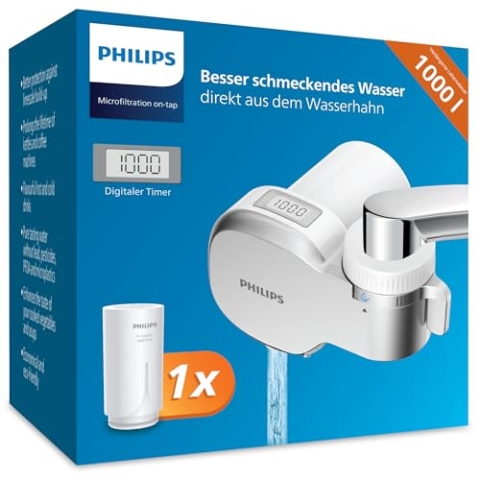 Philips Water Ontap Filter AWP3705P1/10 MICROFILTRATION mit DIGITALEM DISPLAY, 1000 L Filtrationskapazität