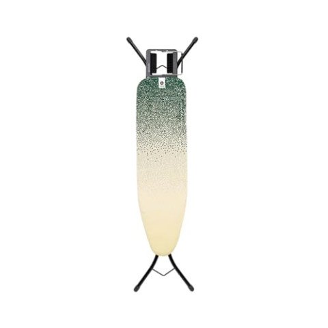 Brabantia - Bügelbrett A - Verstellbare Bügeleisenablage – Höhenverstellbar - rutschfeste Gummifüße - Bezug aus Fairtrade-Baumwolle mit Schaumstoff - Faltbar - New Dawn - Größe A (110x30 cm)