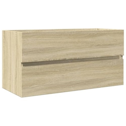 vidaXL Waschbeckenunterschrank, Unterschrank für Badezimmer, Wand Badschrank mit Stauraum, Badezimmerschrank Waschtischunterschrank, Sonoma-Eiche Holzwerkstoff