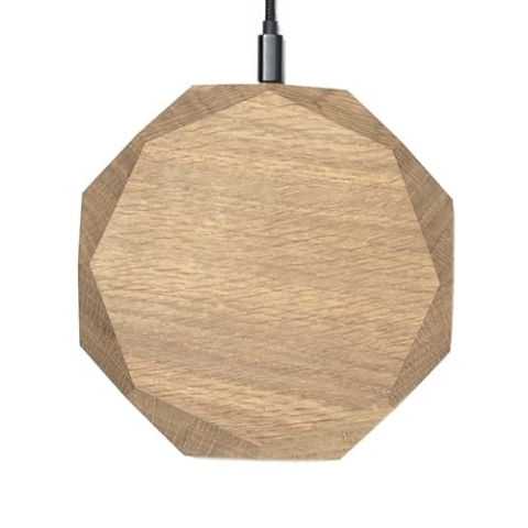 Oakywood - Kabelloses Ladegerät aus Holz - Induktive Ladestation - Kompatibel mit iPhone XS Max, XS, XR, 8 Plus, Samsung Galaxy S10, S10e, S9, S8 - 15W Schnellladung - Qi-Standard