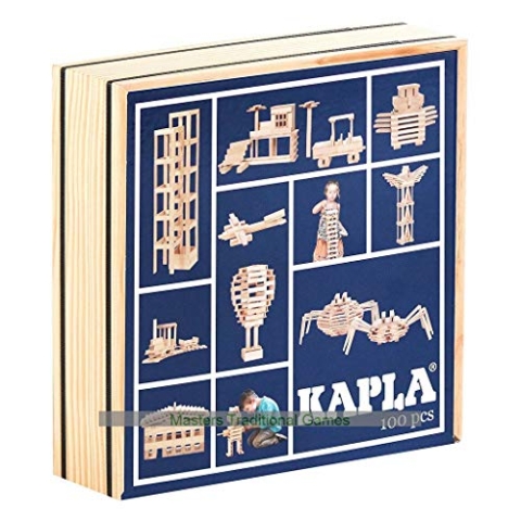 Kapla 100ER KASTEN -100 Pinienholzplättchen in einem Holzkasten