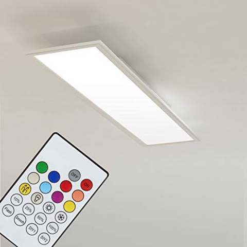 Briloner Leuchten LED Deckenleuchte-Panel, Einbauleuchte, 18W, dimmbar, Farbtemperatursteuerung, App-Steuerung, Bluetooth, rechteckig, weiß, 59.5 cm
