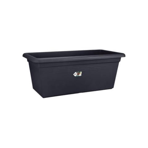 Elho Green Basics Garten Xxl 100 - Übertopf für Außen - Ø 96 x H 39.5 - Living Schwarz