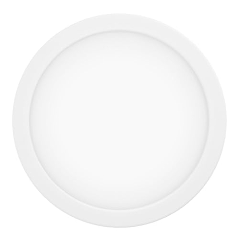EGLO connect.z Smart-Home LED Bad-Einbaustrahler Fueva-Z, ultra flach, Ø 216 mm, ZigBee, App und Sprachsteuerung Alexa, Lichtfarbe (warmweiß-kaltweiß), dimmbar, Alu Einbauspot weiß, IP44