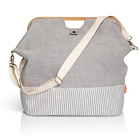 Prym 612561 grau Store & Travel Bag Canvas & Bamboo M, 45 x 30 x 50 cm