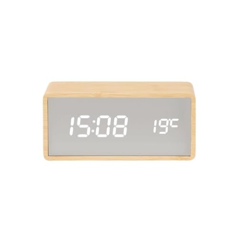 Karlsson Wecker Mirror - Braun - 16x15x7cm - Rechteck - Thermoplast - Wecker für Schlafzimmer