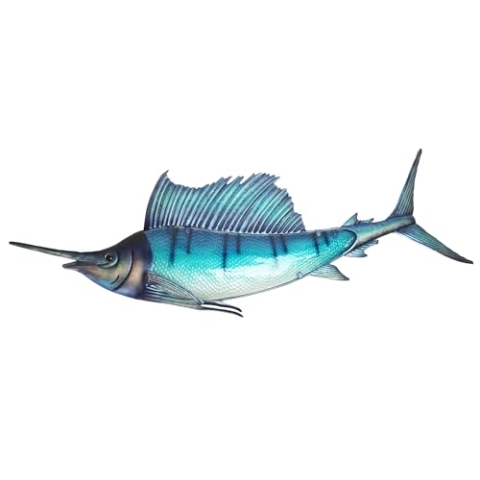 EUROCATCH Sailfish - Wanddekoration - 110cm - 3D - Metall und Glas - Kunst - Mancave Deko - Wanddekoration - Geschenkidee