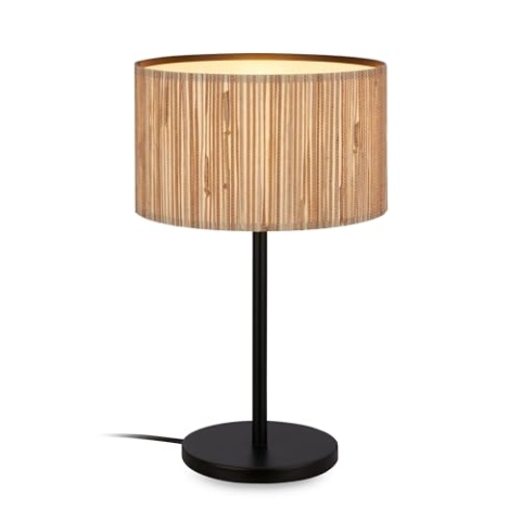 BRILONER - Tischlampe mit Seegras Schirm, Kabelschalter, E27, max. 10W, Lampe, Boho, aesthetic, Nachttischlampe, Tischleuchte, Dekolampe Flur, Bürolampe, Leselampe, Wohnzimmer, 25x41,5 cm, Natur